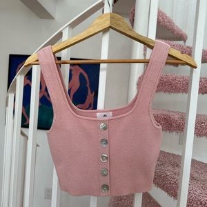 LPA pink knit tank top